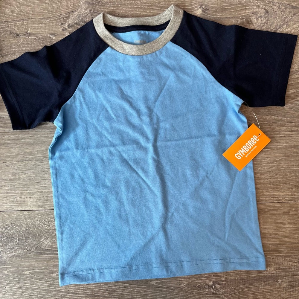 Gymboree Blue and Gray Short Sleeve Raglan Tee